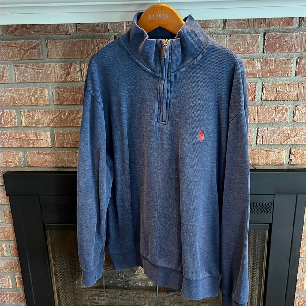 Ralph Lauren Men's Navy Zip-Up Sweater